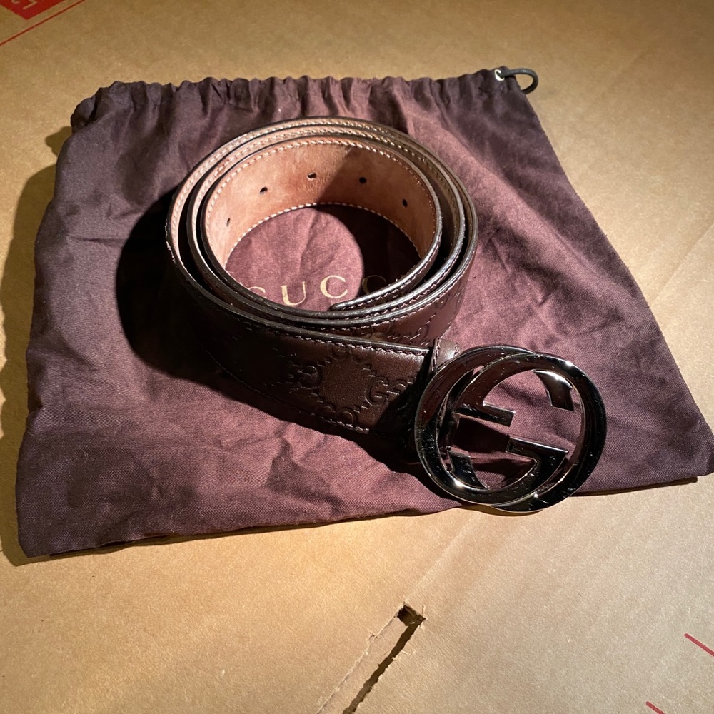 GUCCI Men’s Silver Double GG belt